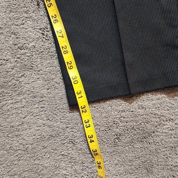 Kenneth Cole Reaction Black Pinstripe Dress Pants Mens 32x32 Preppy Business - Picture 8 of 15